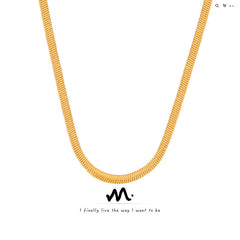Gold-Tone Flat Snake Chain Necklace