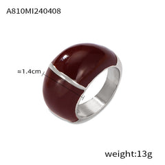 Color Enamel Rounded Statement Ring