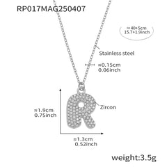 Cubic Zirconia Initial Pendant Necklace