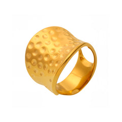 18K Gold-Plated Hammered Wide Ring