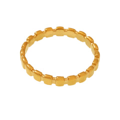 Slim Square Bead Band Ring