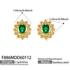 Cubic Zirconia or Green Glass Pendant Jewelry