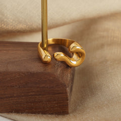 Sculptural Question-Mark Open Ring