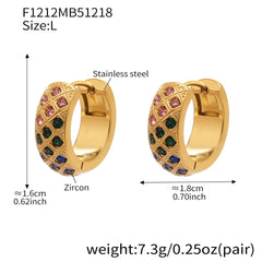 18K Gold-Plated Color Cubic Zirconia Hoop Designs
