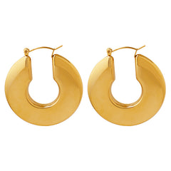 Wide U-Shaped Stainless Steel Hoop Earrings