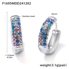 Color Cubic Zirconia Hoop Earrings