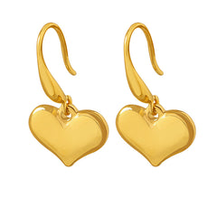 Gold-Tone Sculptural Heart Drop Earrings
