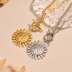 Sunburst Toggle Pendant Necklace