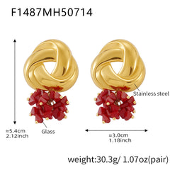 Faceted Glass Cluster Drop Earrings
