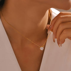 18K Gold-Plated Heart Pendant Necklace & Chain
