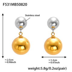 18K Gold-Plated Rounded Ball Drop Earrings