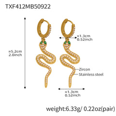 18K Gold-Plated Cubic Zirconia Snake Jewelry