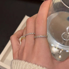 Nicolette Dainty Pearl Pavé Adjustable Ring