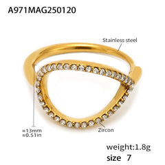 Cubic Zirconia Open Triangle Ring