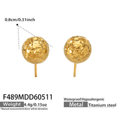 Textured Round Ball Stud Earrings