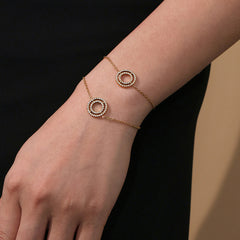 Cubic Zirconia Double Circle Necklace or Bracelet