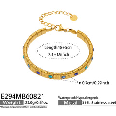 Colored Cubic Zirconia Link Bracelet