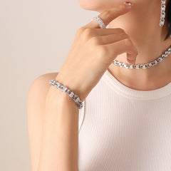 Color Cubic Zirconia Necklace Bracelet and Earrings