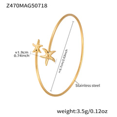 Gold-Tone Ocean or Insect Open Cuff Bracelet