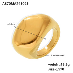 18K Gold-Plated Polished Dome Statement Ring