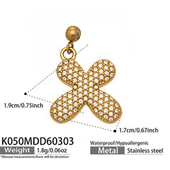 Cubic Zirconia Letter Charms & Separate Necklace Chains