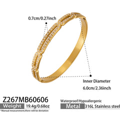 Cubic Zirconia Floral Link Bangle Designs