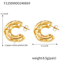 18K Gold-Plated Open C-Hoop Earrings