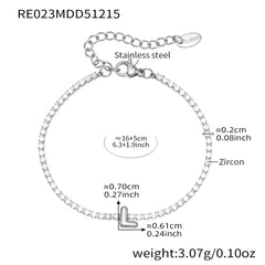 Cubic Zirconia Initial Chain Bracelet