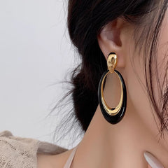 Marielle Statement Enamel Oval Stud Earrings
