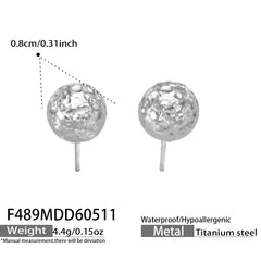 Textured Round Ball Stud Earrings