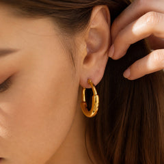 Gold-Tone Polished 316L Stainless Steel Hoops
