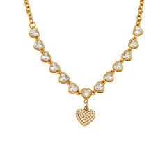 18K Gold-Plated Heart Cubic Zirconia Necklace