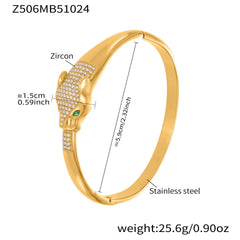 18K Gold-Plated Sculptural Animal Motif Bangle
