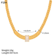 Gold-Tone Geometric Inlay Jewelry