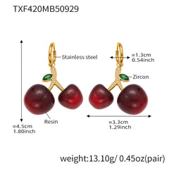 Resin Cherry Necklace or Earrings