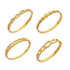 Cubic Zirconia Geometric Link Bangle Designs