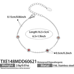 18K Gold-Plated Color Cubic Zirconia Station Jewelry