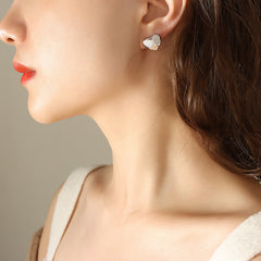 Minimal Polished Heart Stud Earrings