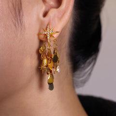 Camille Pavé Star Drop Earrings