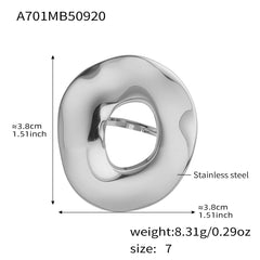 Open Disc Sculptural Stainless Steel Ring