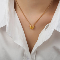 Sculptural Heart Pendant Necklace