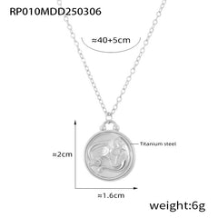 Zodiac Coin Pendant Necklace