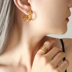 18K Gold-Plated & Rose Gold-Tone Twisted Hoops