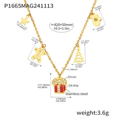 18K Gold-Plated Christmas Charm Jewelry
