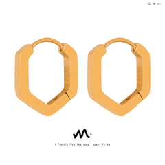 Polished Angular Huggie Earrings