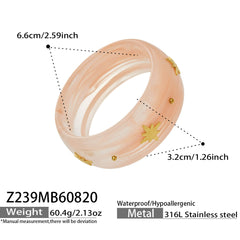 Starburst Accent Color Resin Bangle