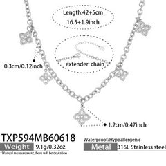 18K Gold-Plated Floral and Heart Cubic Zirconia Jewelry