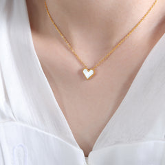 18K Gold-Plated Heart Shell and Acrylic Jewelry