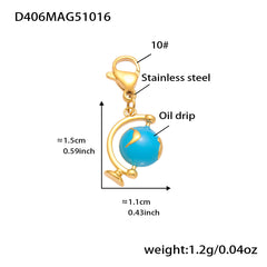 18K Gold-Plated Fruit and Travel Charm Jewelry