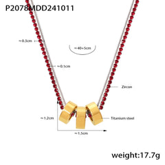 18K Gold-Plated Cubic Zirconia Double-Layer Necklace